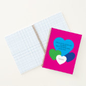 Edles Notizbuch mit Herzen in Rosa (Innenseite)