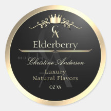 Edles schwarzes Produktlabel mit goldenem Rahmen-M