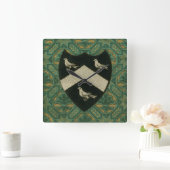 Edles Wappen II Quadratische Wanduhr (Zuhause)