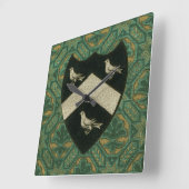 Edles Wappen II Quadratische Wanduhr (Winkel)