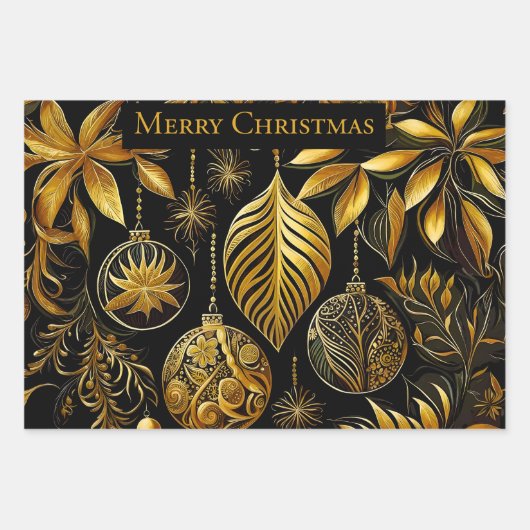 Edles Weihnachtsgeschenkpapier Geschenkpapier Set (Vorderseite 2)