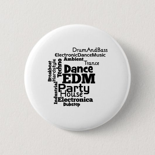 EDM Dance Party Word Cloud Button (Vorderseite)