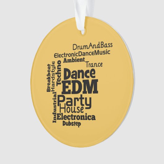 EDM Dance Party Word Cloud Ornament (Vorderseite)