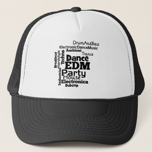 EDM Dance Party Word Cloud Truckerkappe (Vorderseite)