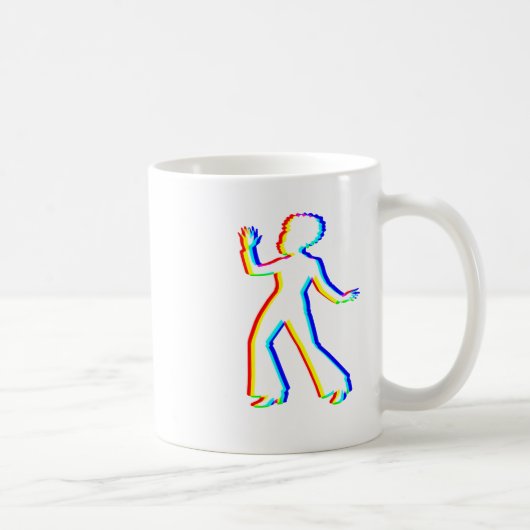 Edm Dreifarbig - 70 Tänzerin - Glitch - Rave St Kaffeetasse (Rechts)
