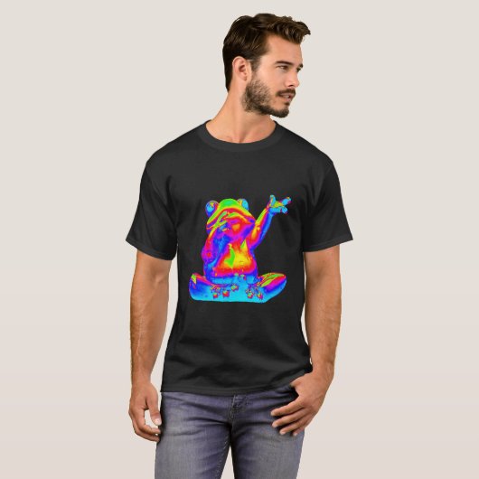 Edm Electronic Dance Techno Frog Rave T-Shirt (Vorne ganz)
