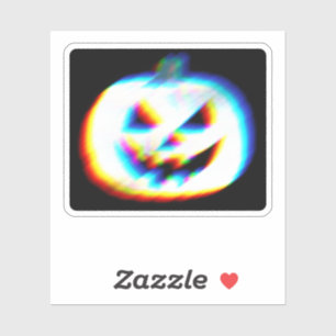 EDM Glitchy White Pumpkin Aufkleber