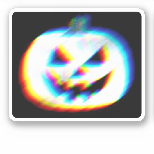 EDM Glitchy White Pumpkin Aufkleber (Vorderseite)