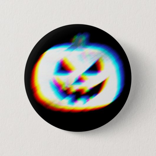 EDM Glitchy White Pumpkin Button (Vorderseite)