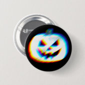 EDM Glitchy White Pumpkin Button (Vorne & Hinten)