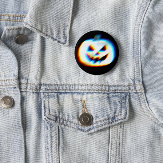 EDM Glitchy White Pumpkin Button (Beispiel)