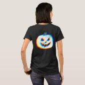 EDM Glitchy White Pumpkin Front & Back T-Shirt (Schwarz voll)