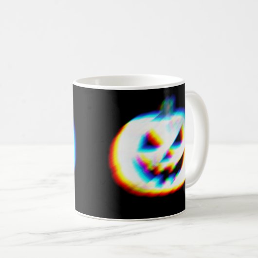 EDM Glitchy White Pumpkin Kaffeetasse (VorderseiteRechts)