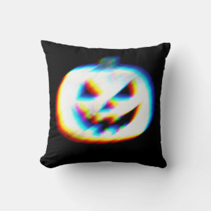 EDM Glitchy White Pumpkin Kissen