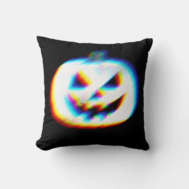 EDM Glitchy White Pumpkin Kissen (Vorderseite)