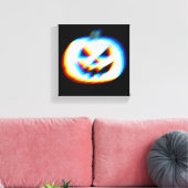 EDM Glitchy White Pumpkin Leinwanddruck (Insitu (Wohnzimmer))