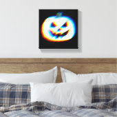 EDM Glitchy White Pumpkin Leinwanddruck (Insitu (Schlafzimmer))