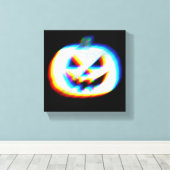 EDM Glitchy White Pumpkin Leinwanddruck (Insitu (Holzboden))