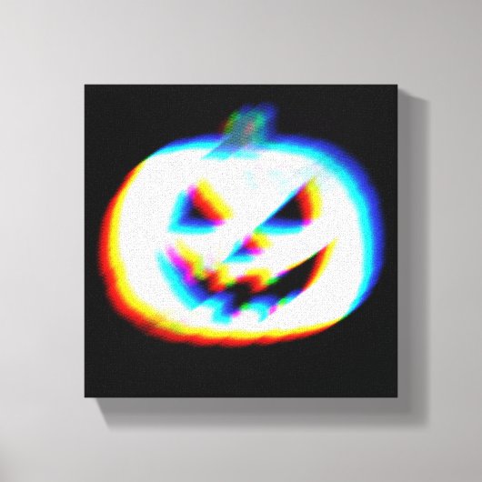 EDM Glitchy White Pumpkin Leinwanddruck (Vorderseite)