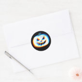 EDM Glitchy White Pumpkin Runder Aufkleber (Umschlag)