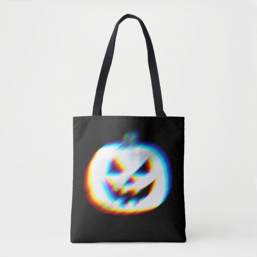 EDM Glitchy White Pumpkin Tasche (Vorderseite)
