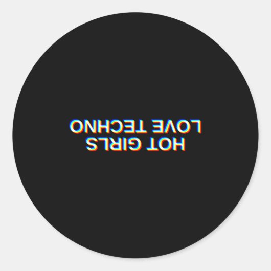 Edm House Dj Rave Music Party Outfit Hot Girls Lov Runder Aufkleber (Vorderseite)