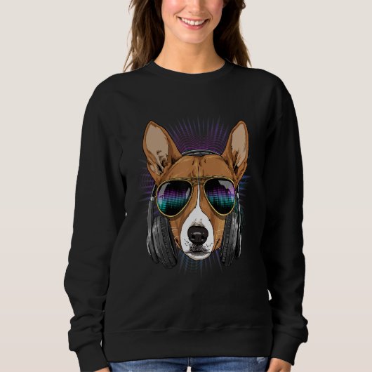 EDM House Music DJ African Basenji Music  Music Ar Sweatshirt (Vorderseite)