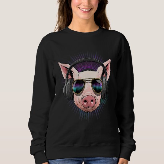 EDM House Music DJ Pig Music  Music Artist Pig Mom Sweatshirt (Vorderseite)