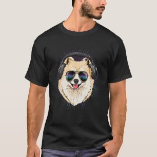 EDM House Music DJ Spitz Dog Music Art T-Shirt