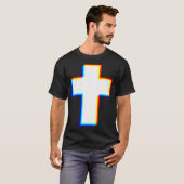Edm Kreuz Glitch Christlich T-Shirt (Vorne ganz)