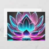 EDM Neon Laser Lights Lotus Blume Erleuchtung Postkarte (Vorne/Hinten)