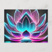 EDM Neon Laser Lights Lotus Blume Erleuchtung Postkarte (Vorderseite)