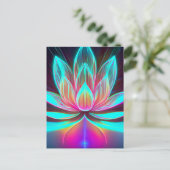 EDM Neon Laser Lights Lotus Blume Erwachen Postkarte (Stehend Vorderseite)