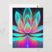 EDM Neon Laser Lights Lotus Blume Erwachen Postkarte (Vorne/Hinten)