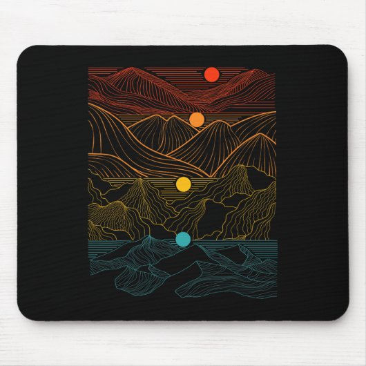 Edm Techno Sun Moon Music Festival Party Dancing D Mousepad (Vorne)