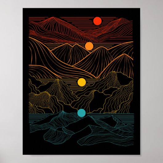 Edm Techno Sun Moon Music Festival Party Dancing D Poster (Vorne)