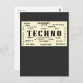 EDM Techno Untergrund International Rave Cities Postkarte (Vorne/Hinten)