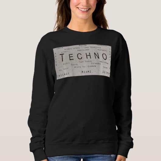 Edm Techno Untergrund Rave Cities on Back Sweatshirt (Vorderseite)