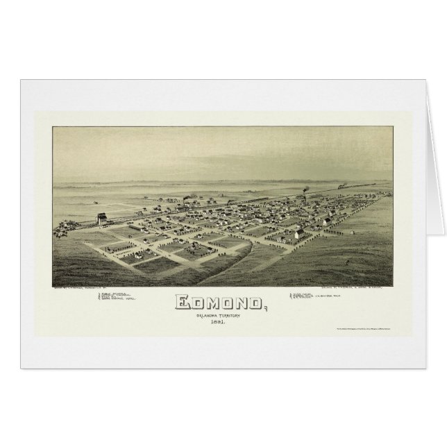 Edmond, O.K. panoramische Karte - 1891 (Vorderseite (Horizontal))