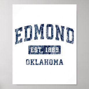 Edmond Oklahoma Ok Vintage Etablierte Sport Desi Poster