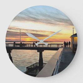 Edmonds Washington Pier bei Sunset Große Wanduhr