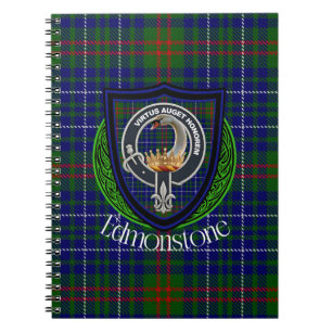 Edmonstone schottischer Clan-Tartan und Wappen Notizblock