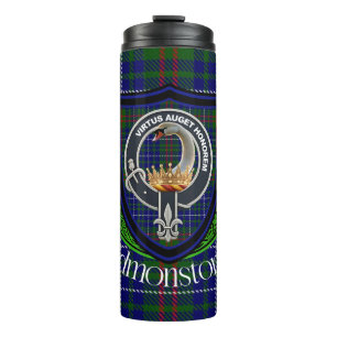 Edmonstone schottischer Clan-Tartan und -Wappen Thermosbecher