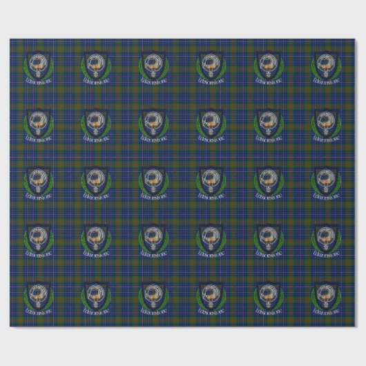 Edmonstone Scottish Clan Tartan & Crest Geschenkpapier (Flach)