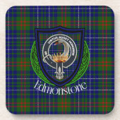 Edmonstone Scottish Clan Tartan & Crest Getränkeuntersetzer (Vorderseite)