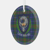 Edmonstone Scottish Clan Tartan & Crest Ornament Aus Glas (Vorderseite links)
