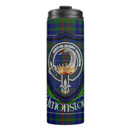 Edmonstone Scottish Clan Tartan & Crest Thermosbecher
