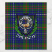 Edmonstone Scottish Clan Tartan & Crest Weinetikett (Einzelnes Label)