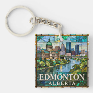 Edmonton Alberta Bleiglas-Flusstal 🌿 Schlüsselanhänger