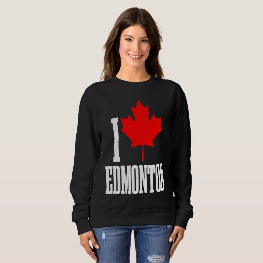 Edmonton Alberta Canada Maple Leaf Canadian Flag P Sweatshirt (Vorne ganz)